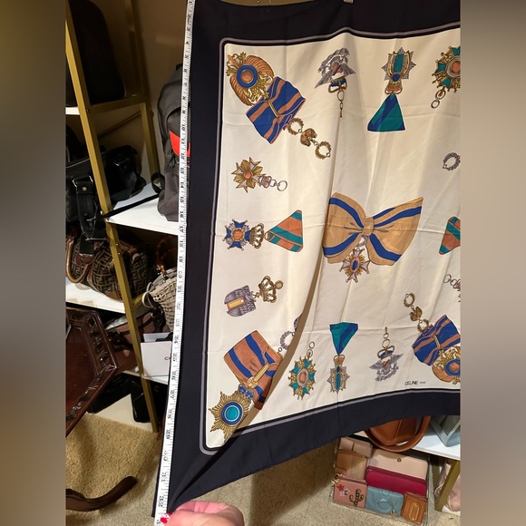 Celine Silk Semi~Sheer Large Bow Vintage Scarf - Picture 7 of 7